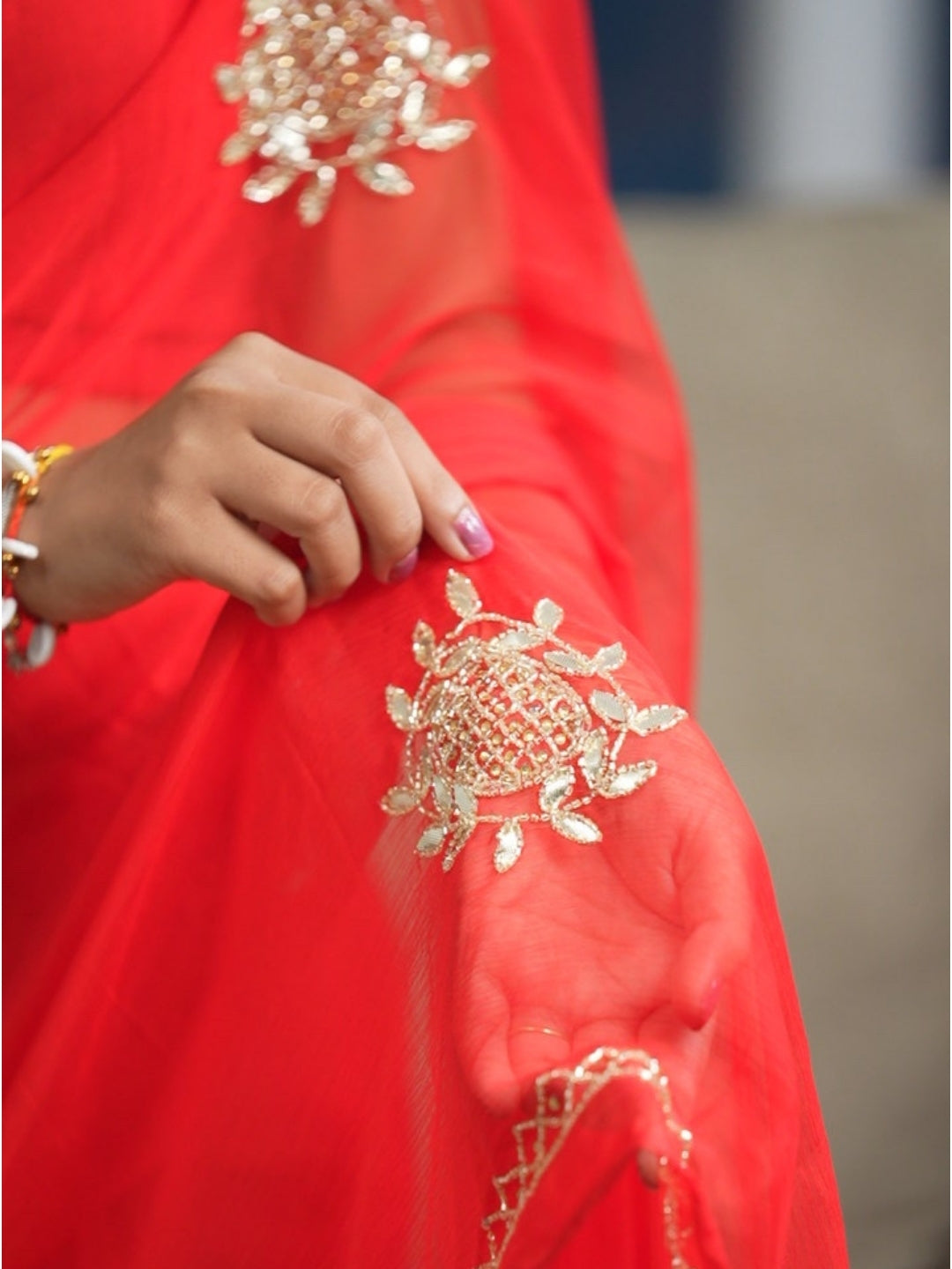 Maharani- Royal Red Pre-Pleated Saree