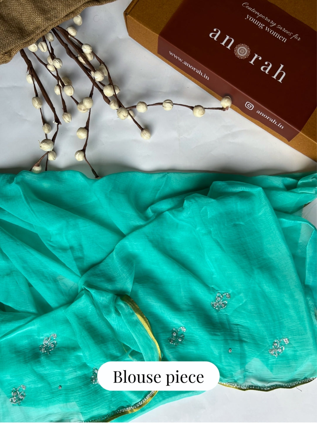 Sitaron ki Mehfil- Teal Pre-Pleated Saree