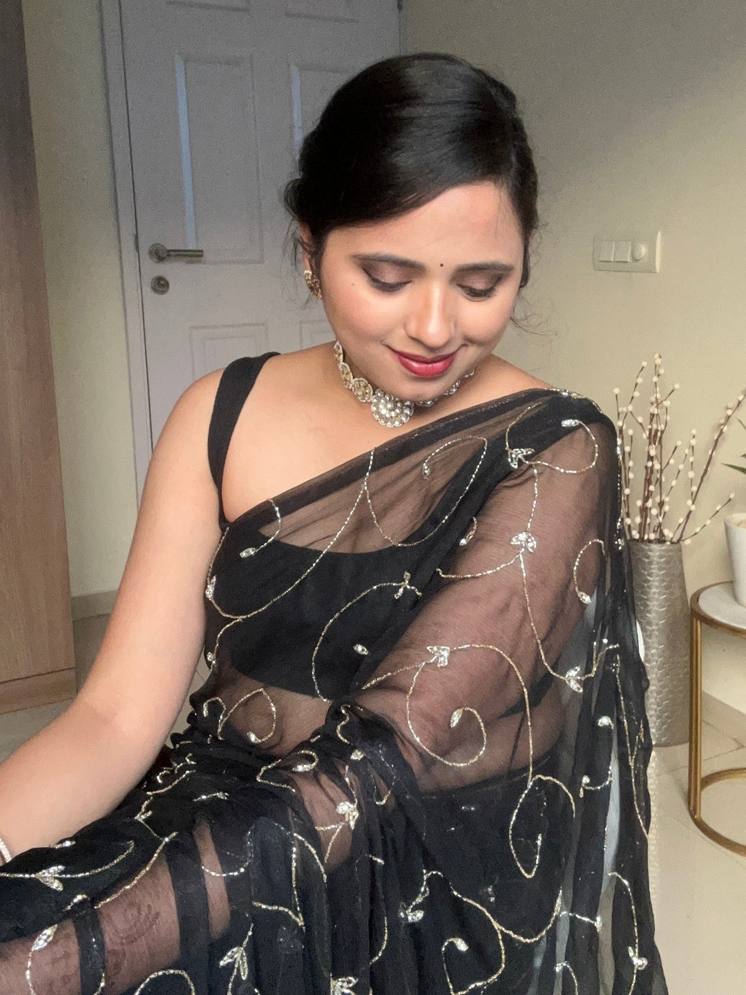 Banno Tera Swagger- Black Pre-Pleated Saree