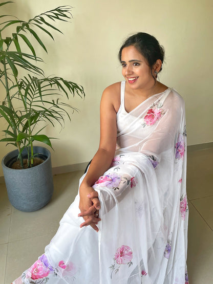 Rose- Pearl Pre-Pleated Saree