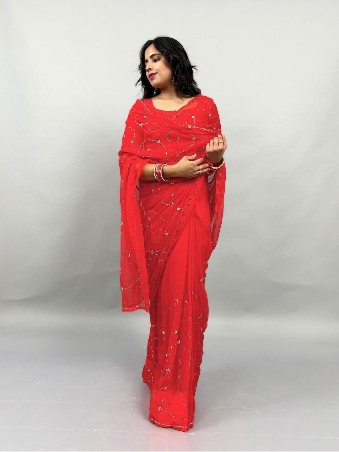 Banno Tera Swagger- Red Pre-Pleated Saree