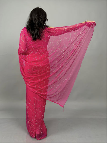 Raina- Magenta Pre-Pleated Saree