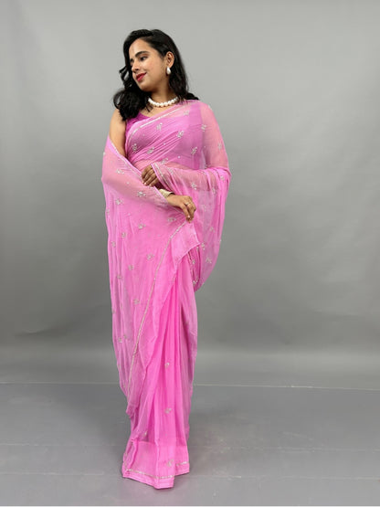 Sitaron ki Mehfil- Mauve Pre-Pleated Saree