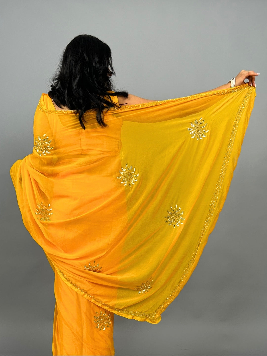 Maharani- Festive Yellow Pre-Pleated Saree