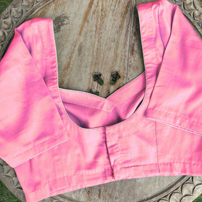 Sweet heart neck padded blouse- half sleeves