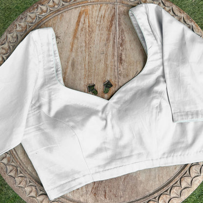 Sweet heart neck padded blouse- half sleeves