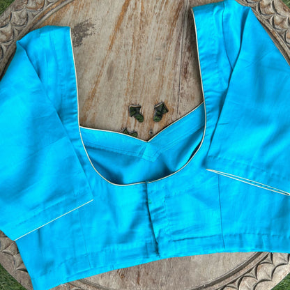 Sweet heart neck padded blouse- half sleeves