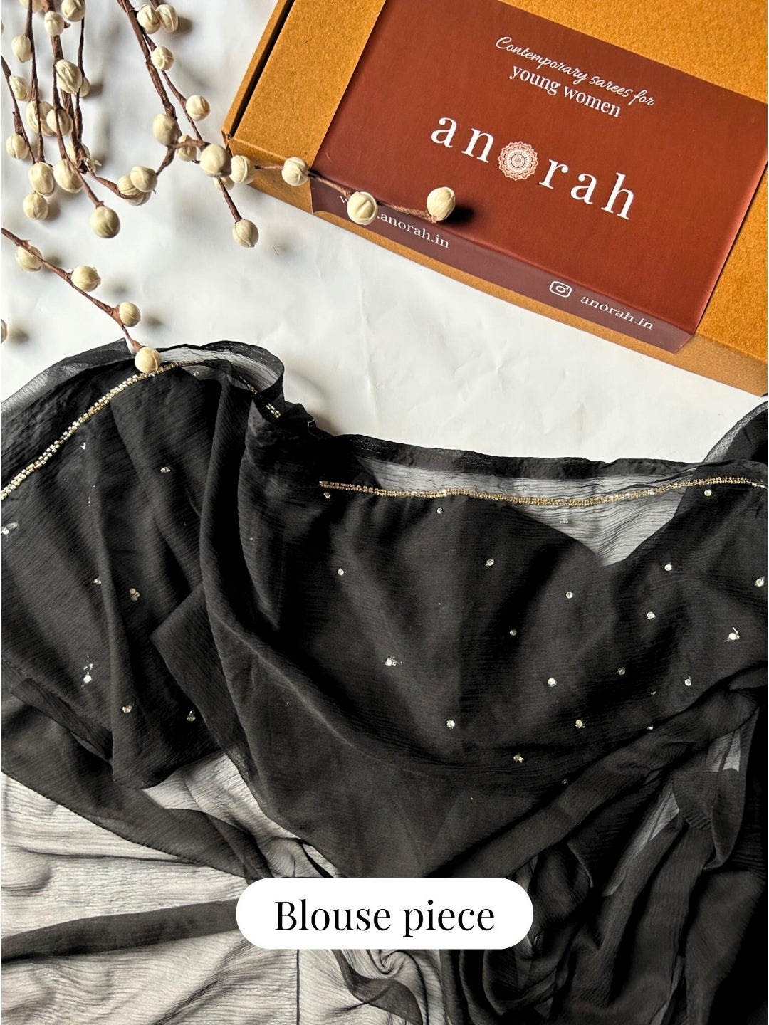 Maharani- Black Pre-Pleated Saree